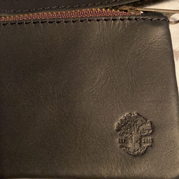 Oak River Brown Black Espresso Leather Lanyard ID Keychain Zippered - Picture 3 of 5